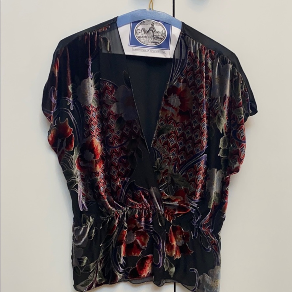Textured cross over blouse